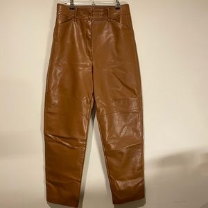 aritzia brown leather pants